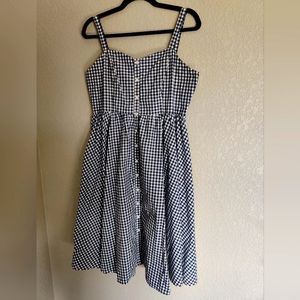 French Connection blue and white checked dress